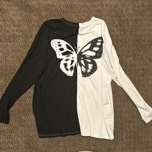 Butterfly design long sleeve Shein Size L